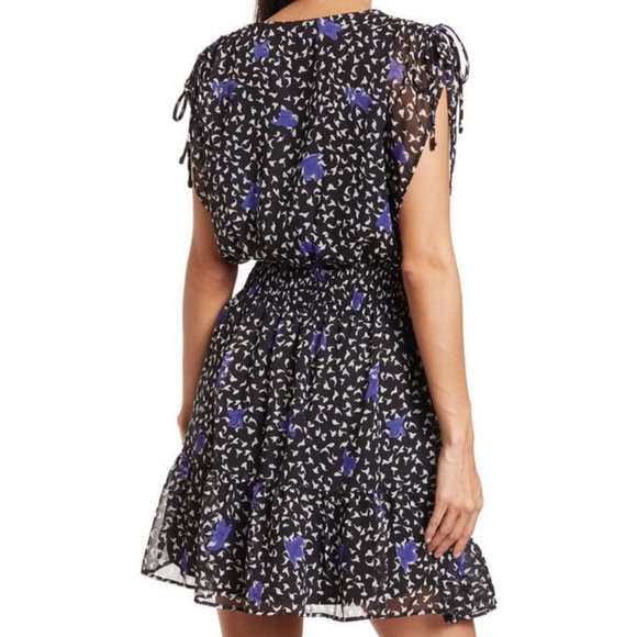 BCBGeneration- Floral sleeveless Ruffle Hem mini dress - Picture 3 of 3